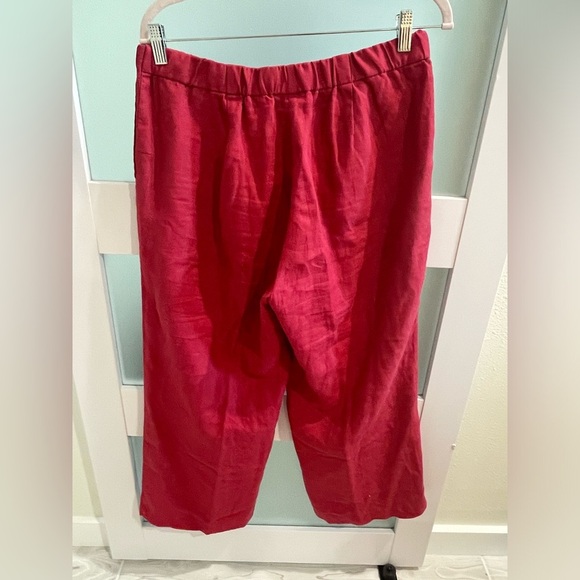 J Jill red linen pants SZ SMALL 🥰 EUC - Picture 2 of 6